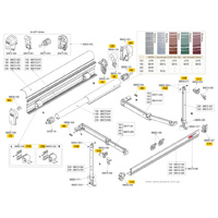 Fiamma Leg Wall Bracket Kit for F45 Awn Deep Black.  98655H176