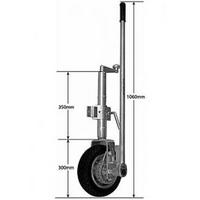 Easymover Single Solid Wheel Jockey Wheel W/Clamp. EM1S