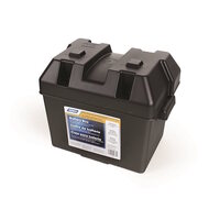 Camco Battery Box - Small. C/W Lid + Strap 273L x 184D x 200H. # 55362