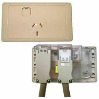 CMS Single Beige 10AMP Power Outlet W/20AMP Install Couplers. J16.1BG