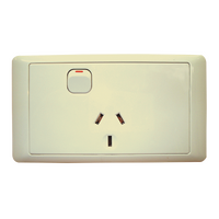 CMS Single Beige 10AMP Power Outlet W/20AMP Install Couplers. J16.1BG