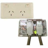 CMS Double Beige 10AMP Power Outlet W/20AMP Install Couplers. J16.2BG