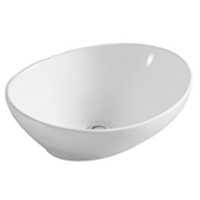 Ceramic Bathroom Oval Basin (405x330x145mm) - Gloss White. W1115