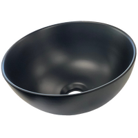 Ceramic Bathroom Round Basin (320x320x145mm) - Matt Black. W1123B