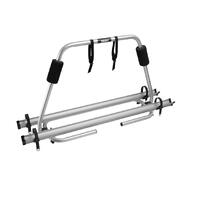 Thule Caravan Light - Holds 2 Bikes, mounts to A-frame of caravan, partly tiltable but bikes need to be removed to access storage space, max capacity 