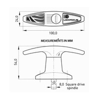 1 KEY LARGE T HANDLE - BLACK RAPID/GLIDER/BOOT DR IP RATED