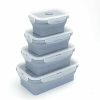 Collapsible Food Containers (Blue/Grey) Set of 4 