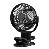 Black USB Portable Camping Fan with LED Light and Remote Control