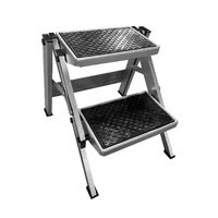 Double folding portable caravan stepladder